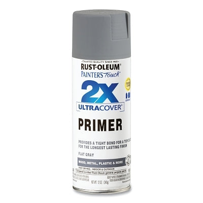 Rust-Oleum 334017 Painter's Touch 2X Ultra Cover Primer, 12 oz, Flat Gray