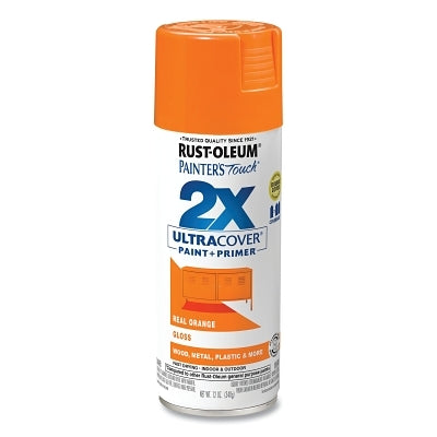 Rust-Oleum 334043 Painter's Touch 2X Ultra Cover Spray Paint + Primer, 12 oz, Gloss Real Orange