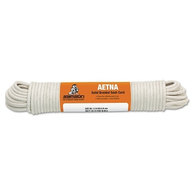 Samson Rope 2032001060 Interlocked Sash Cord, 3,100 lb Capacity, 100 ft, Cotton, White