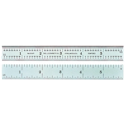 L.S. Starrett 52678 Spring Tempered Rule  6 in  4R Measurement Type