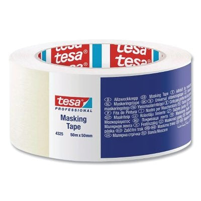 Tesa Tapes 04325-00018-00 4325 Industry General Purpose Masking Tape, 50 mm W x 50 m L, Natural