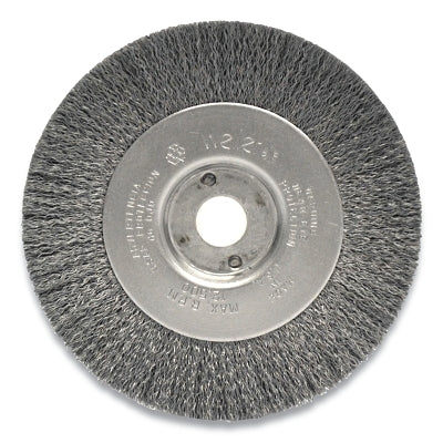Weiler 184 Narrow Face Crimped Wire Wheel 4 in dia x 1/2 in W Face 0.0118 in Stainless Steel Wire 12500 RPM