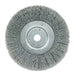 Weiler 1035 Narrow Face Crimped Wire Wheel, 6 in dia x 3/4 in W Face, 0.006 in Steel Wire, 6000 RPM