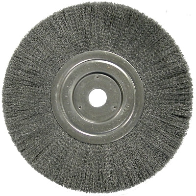 Weiler 1178 Narrow Face Crimped Wire Wheel 8 in dia x 3/4 in W 0.014 in Steel Wire 6000 RPM