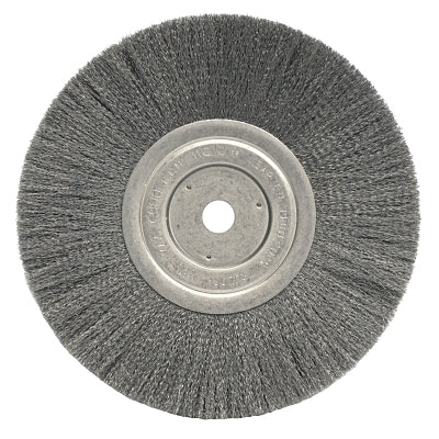 Weiler 1805 Narrow Face Crimped Wire Wheel, 8 in Dia x 3/4 W,.0118 Stainless Steel, 6000 RPM