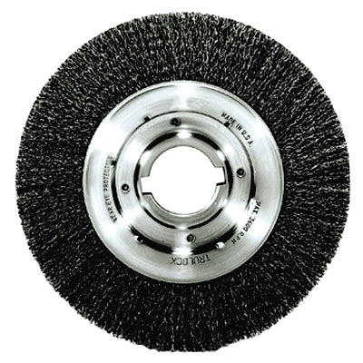 Weiler 6120 Medium-Face Crimped Wire Wheel, 8 in dia x 1 in W Face, 0.014 in Steel Wire, 4500 RPM