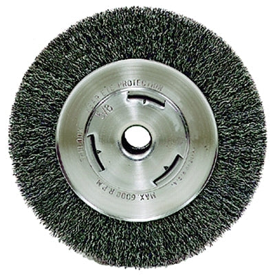 Weiler 6655 Wide-Face Crimped Wire Wheel 7 in dia. x 7/8 in W 0.014 in Steel 6000 RPM