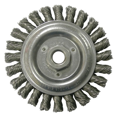 Weiler 9856 Roughneck Stringer Bead Wheel, 5 in Dia x 1/2 in W,.023 Steel Wire, 12500 RPM