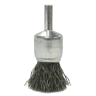 Weiler 10007 Crimped Wire Solid End Brush, Steel, 22000 RPM, 3/4 in x 0.014 in