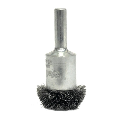 Weiler 10050 Circular Flared End Brush, 3 in Dia, 0.008 in Stainless Steel Wire