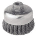 Weiler 12206 Single Row Heavy-Duty Knot Wire Cup Brush 4 in Dia Cable Twist.023 Steel