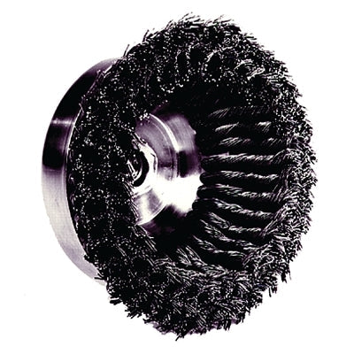 Weiler 12556 Heavy-Duty Knot Wire Cup Brush, 6 in Dia, 5/8-11 UNC Arbor, 1 3/8 x.023 Wire