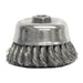 Weiler 12756 Heavy-Duty Knot Wire Cup Brush, 4 in Dia, 5/8-11 UNC Arbor,.014 in Steel