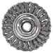 Weiler 13113 Standard Twist Knot Wire Wheel, 4 in Dia, 0.014 in Stainless Steel Wire, 5/8 in-11 Arbor