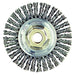 Weiler 13138 Stringer Bead Twist Knot Wire Wheel, 4 in Dia, 0.020 in Stainless Steel Wire, 5/8 in-11 Arbor
