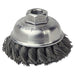 Weiler 13163 Single Row Heavy-Duty Knot Cup Brush, 3-1/2 in dia, 5/8-11 UNC, 0.023 Stainless Steel Wire