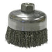 Weiler 14026 Crimped Wire Cup Brush 4 in dia 5/8-11 UNC Arbor 0.014 in Steel Wire