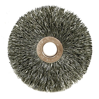 Weiler 15677 Copper Center Wire Wheel, 3 in Dia x 5/8 in W,.014 in Steel Wire, 5/8 in Arbor Hole