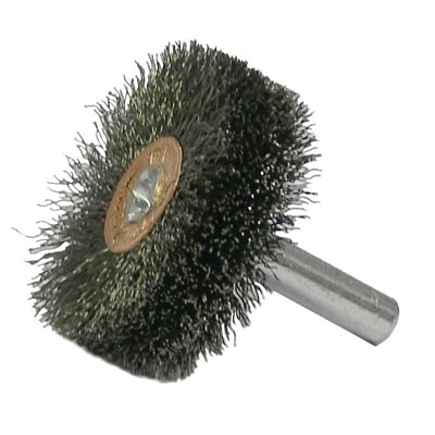 Weiler 17620 Stem-Mounted Wide Conflex Brush 2 1/2 in Dia x 3/4 in W.014 in Steel Wire