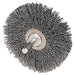 Weiler 17618 Stem-Mounted Wide Conflex Brush, 3 in Dia, 0.014 in Stainless Steel Wire