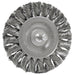 Weiler 17684 Standard Twist Knot Wire Wheel, 3-1/4 in dia x 3/8 in W Face, 0.014 in Stainless Steel Wire, 25000 RPM, 1/4 in Stem