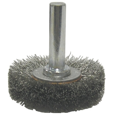 Weiler 17953 Crimped Wire Radial Wheel Brush, 1 1/2 in D,.014 in Steel Wire, 20000 RPM