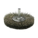 Weiler 17975 Stem-Mounted Crimped Wire Wheel, 2 in dia, 3/8 in W, 0.0140 in Bristle dia, Stainless Steel, 20000 RPM