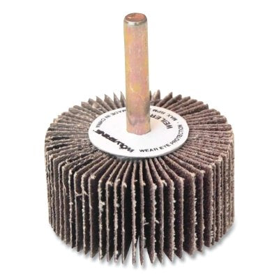 Weiler 30723 Vortec Coated Flap Wheel, 2 in x 1 in, 1/4 in Stem, 60 Grit Aluminum Oxide