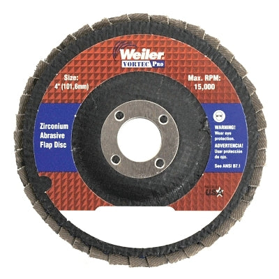 Weiler 31339 Vortec Pro Abrasive Flap Disc 4 in Angled Phenolic Back