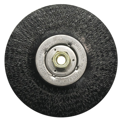 Weiler 35216 Crimped Wire Wheel, 7 in Dia x 3/16 in W,.014 in Steel Wire, 9000 RPM