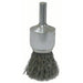 Weiler 36284 Vortec Pro Stem Mounted Crimped Wire End Brush, Carbon Steel, 1 in Dia,.006 Wire