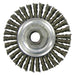 Weiler 36218 Vortec Pro Stringer Bead Twist Knot Wire Wheel, 4 in Dia, 0.020 in Wire, 5/8 in-11 Arbor