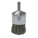 Weiler 36288 Vortec Pro Stem Mounted Knot Wire End Brush, Carbon Steel, 1 in Dia,.014 Wire