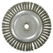 Weiler 36296 Wolverine Knot Wire Wheel, Stringer Bead Twist, 5 in dia x 3/16 in W Face, 5/8 in-11 UNC, 0.020 in SS Wire, 12500 RPM