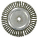 Weiler 36297 Wolverine Knot Wire Wheel, Stringer Bead Twist, 7 in dia x 3/16 in W Face, 5/8 in-11 UNC, 0.020 in Steel Wire, 9000 RPM