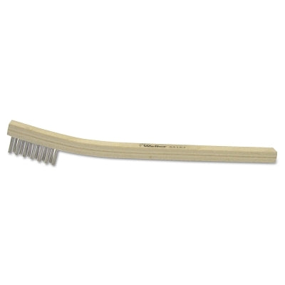 Weiler 44637 Small Hand Scratch Brush, 7 1/2 in,3X7 Rows,Black Nylon Wire, Curved Wood Handle