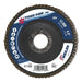 Weiler 51160 Tiger Paw Super High Density Flap Disc, 4-1/2 in dia, 36 Grit, 7/8 in Arbor, 12000 RPM, Type 27 Flat