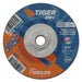 Weiler 58070 Tiger Grinding Wheel, 4-1/2 in dia x 1/4 in Thick x 5/8 in-11 Arbor, 24 Grit, Zirconia Alumina/Ceramic, Type 27, 10 EA/PK