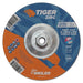 Weiler 58074 Tiger Grinding Wheel, 7 in dia x 1/4 in Thick x 5/8 in-11 Arbor, 24 Grit, Zirconia Alumina/Ceramic, Type 27, 10 EA/PK