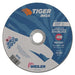 Weiler 58102 Tiger Inox Thin Cutting Wheel, 6 in Dia,.045 in Thick, 7/8 in Arbor