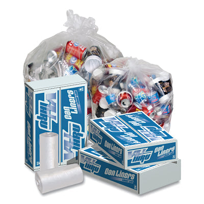Pitt Plastics P6540XC Vu Thru Trash Liner, 60 gal, 1.3 mil, 38 in W x 58 in H, Natural