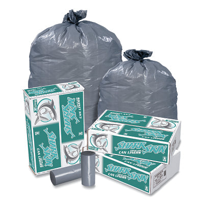 Pitt Plastics RX493XG Shark Skin Trash Liner  56 gal Glutton  1.1 mil  42.5 in W x 48 in H  Gray