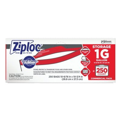 Ziploc 682257 Double Zipper Storage Bag  1 gal  250/Box