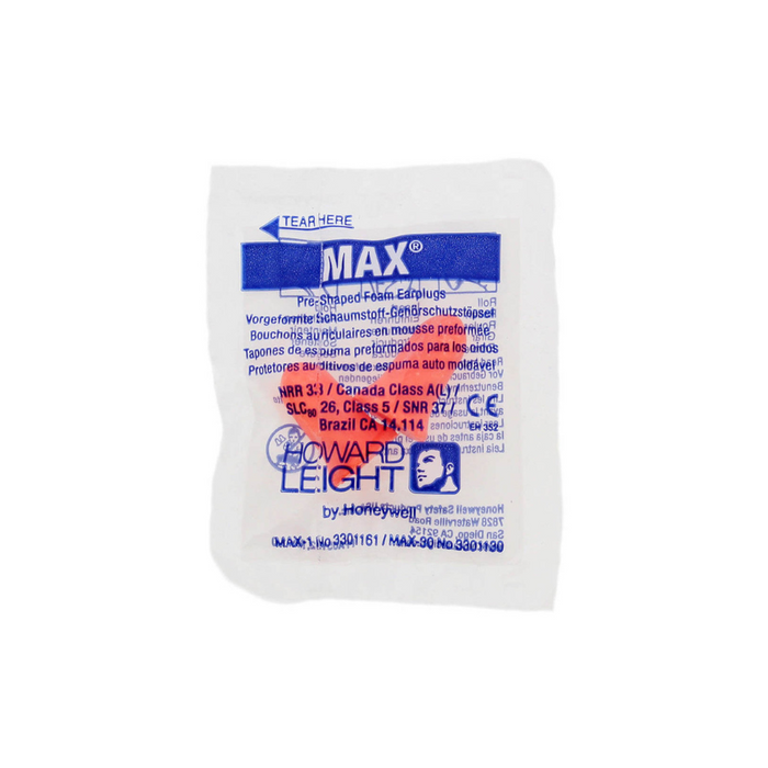 Howard Leight MAX® Disposable Foam Earplugs, Uncorded, Coral, 20 Pairs