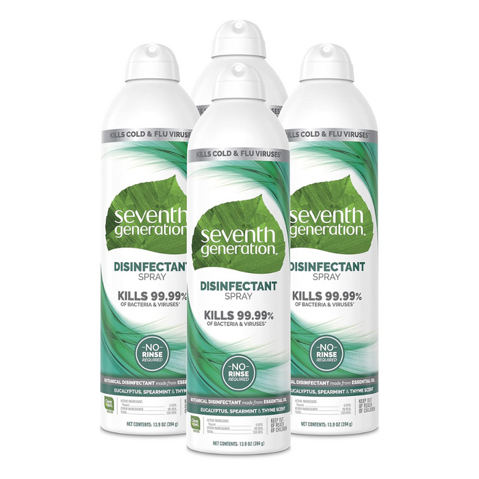 Seventh Generation Disinfectant Spray, Eucalyptus Spearmint & Thyme Scent, 13.9 Ounce (Pack of 4)