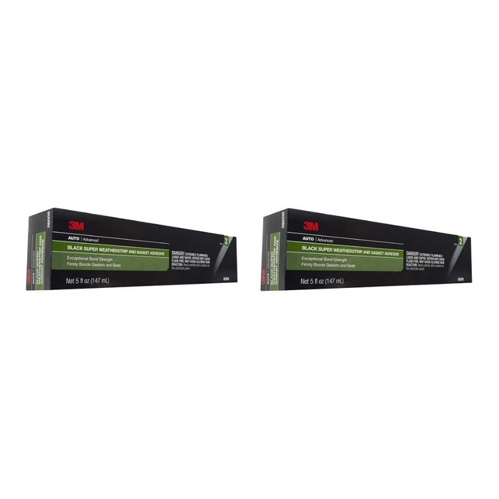 3M 08008 Black Super Weatherstrip Adhesive Tube, 5 oz (2 Pack)