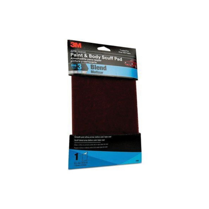 3M™ 03193 Paint and Body Scuff Pad, 6 in W x 9 in L, Fine, Maroon