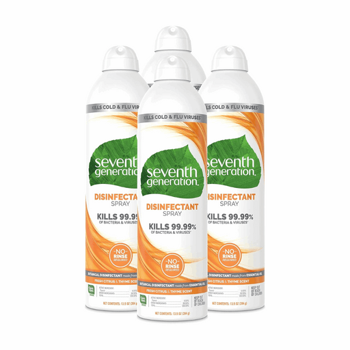 Seventh Generation Disinfectant Spray, Fresh Citrus & Thyme Scent, 13.9 Ounce (Pack of 4)